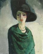 kees van dongen woman in black hat oil on canvas